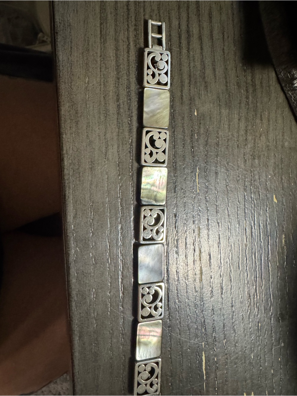 Brighton Silver-Tone Mother of Pearl Link Bracelet